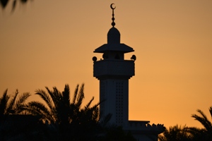 Minaret i Solnedgång, Safa, Dubai. (April 2011)